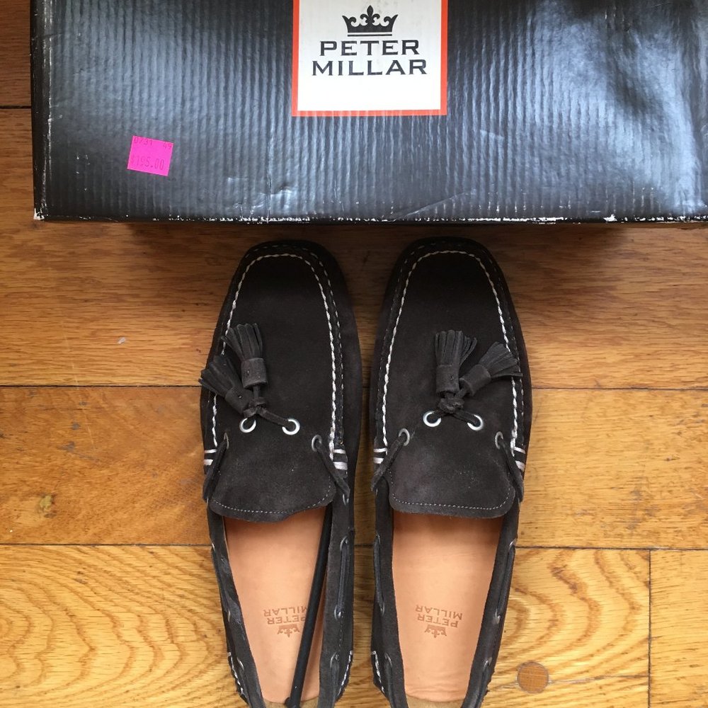 Designer suede loafers w/ Brazilian leather insole